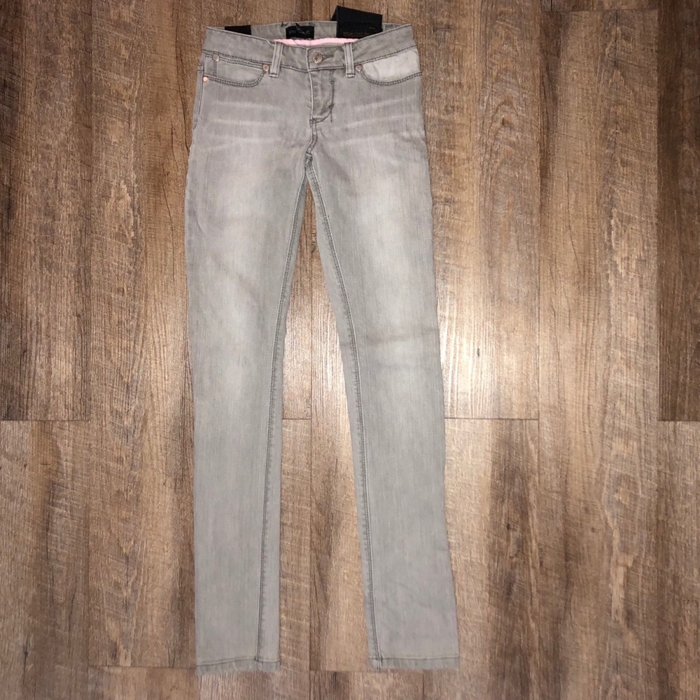 Insight Fiftyone Washed Grey Straight Skinny Jeans